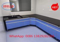 Wood Chemistry Lab Workbenches with Storage And  Fire resistant Chemical resistant Multiple Cabinets