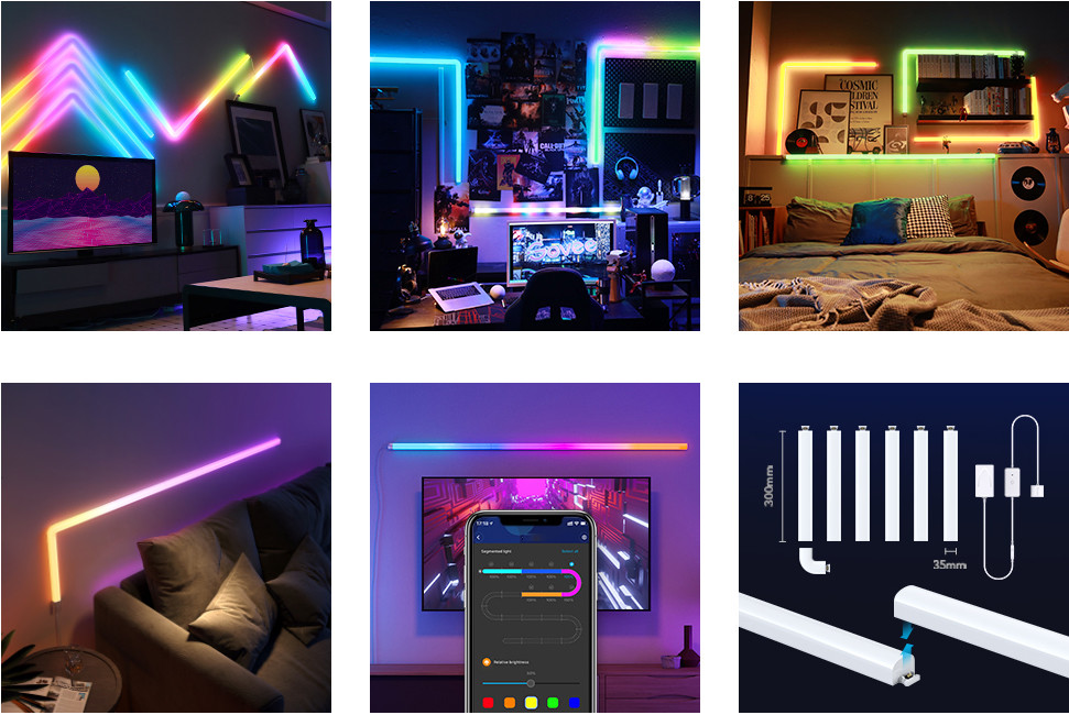 RGB звукорегулирование Симфония Лампа Приложение Управление музыкой Ритмные огни Окружающая светодиодная лампа Бар телевизорный компьютер Свет