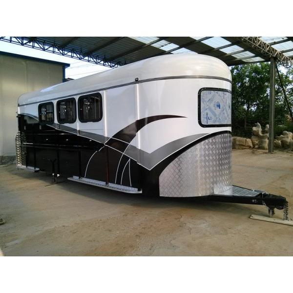 Chinese two horse trailer for sale,3 horse angle load trailer manufacturer