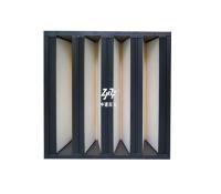 Filtros de aire personalizados de celda W, Cuadro de plástico Fibra de vidrio H14 HEPA V Filtro de banco