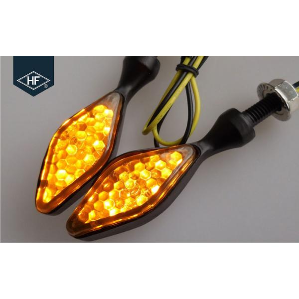 2 PCS Universal Aftermarket Motorcycle Lights LED Metal Amber Black Blinkers