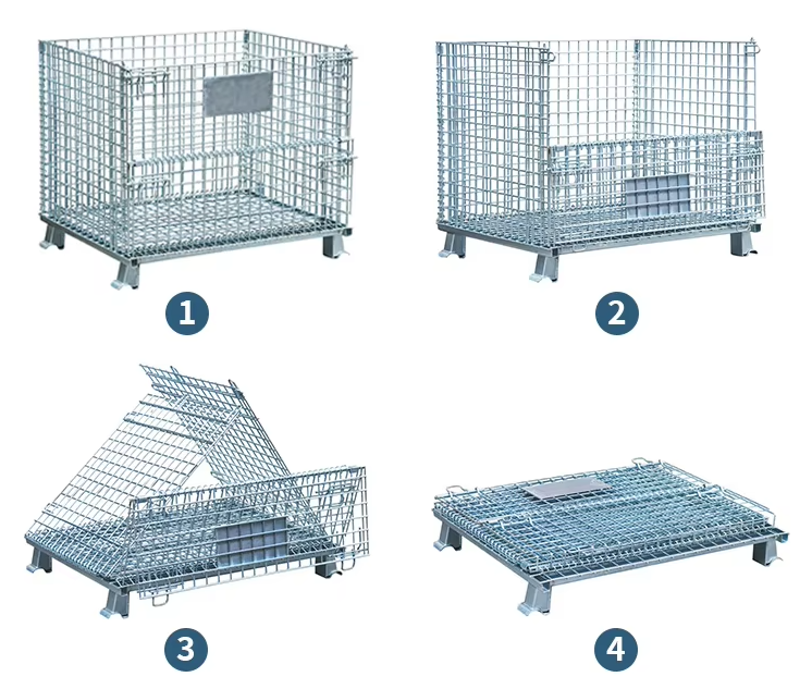 Folding Logistics Trolley Pallet Cage Metal Steel Storage Cage