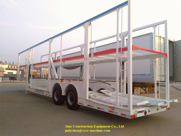 2 Axles Car Carrier Transport Semi Trailer Double Layers Carry 8 Units Vehicle