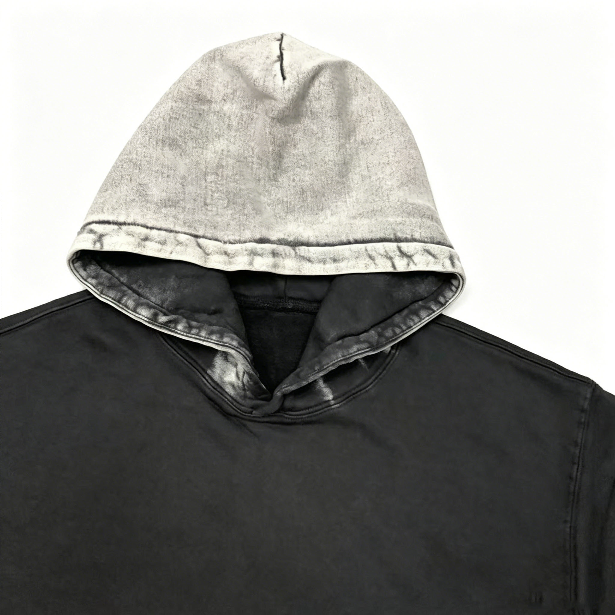 Custom Stone Wash Hoodies Drawstring Free Spray Wash Hoodie 450g