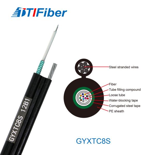 GYXTC8S Outdorr Fiber Optic Cable Self Supporting Overhead Laying