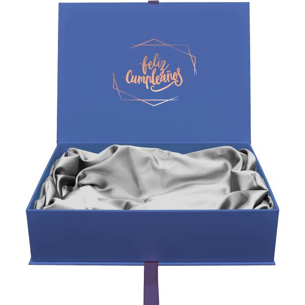 Satin Silk Magnetic Ribbon Box , FSC SGS B Flute 8x10 Gift Box