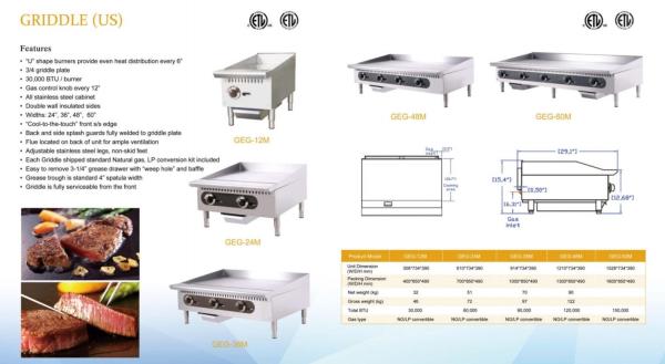 Electric Stainless Steel Restaurant Commercial Countertop Griddle Anti Corrosion