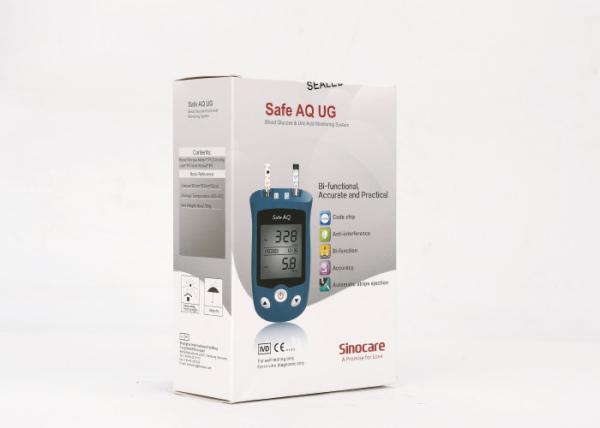 Safe UG  Big LCD Screen Blood Glucose & Uric Acid Level Testing Kit 3 AAA Battery Long Service Life