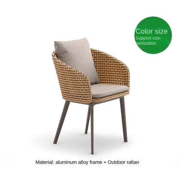 Luxury Aluminum Table And Rattan Chair Sets For High End Outdoor Dining Table Set