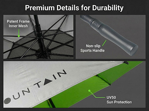 68 Inch Professional Golf Umbrella with Windproof and UV50+ Protection for All Weather