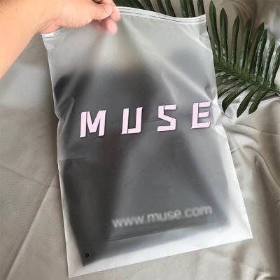 Customized Full Printing Zip Lock Slider Clothes Frosted Pvc Eva Cpe Plastic Packing T Shirt Underdress Frosty Zipper
