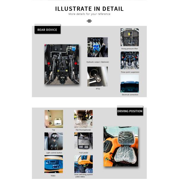 Hydraulic Steering Agricultural Farm Tractor 100HP 4x4 Mini Tractor