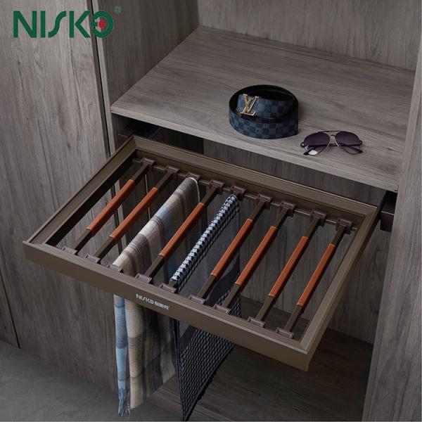 Sliding Wardrobe Pants Rack Pull Out Trousers Jeans Closet Hanger