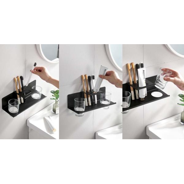 Stainless Steel Wall Mounted Bathroom Shelf Rustproof Waterproof For Toothbrush