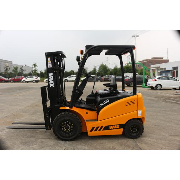 Yellow Green Electric Warehouse Forklift / 2 TON Ride On Forklift Truck
