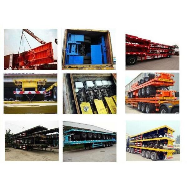 13m Low Price Low Bed Truck Trailer 3 Axle 3m Width 45 - 60 ton