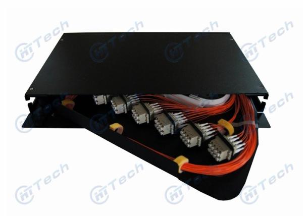 ODF Rotary Fiber Optic Patch Panel 1U 48 Cores Indoor With LC Quad Adapter