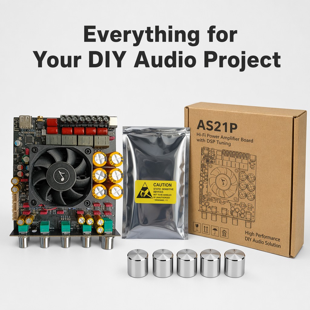 AS21P TPA3255 2.1 Channel Digital Amplifier Board 300Wx2+600W High Power Audio Module for Home Theater