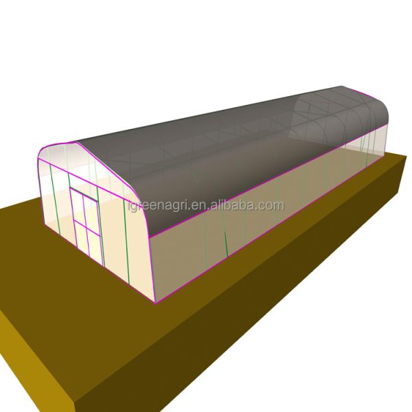 Single-Span PE Shade Net Tunnel Blackout Greenhouse for Mushroom Cultivation