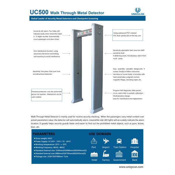 2000 прогулок дверной рамы PVC высокой чувствительности материальных водоустойчивых через ворота металлоискателя для на открытом воздухе пользы
