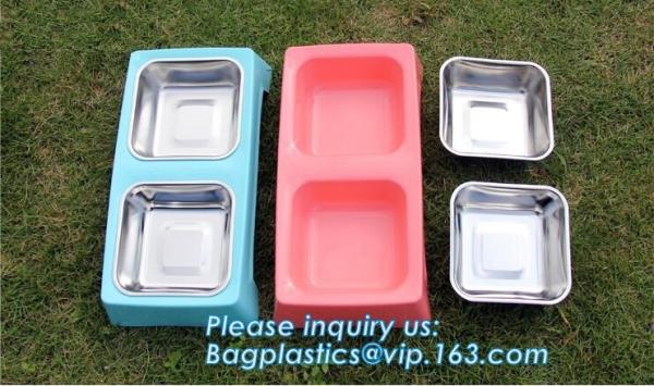 Lovely Personalized portable pet dog food water bowl ceramic plastic, Plastic pet bowl /PP pet dish for dog /food pail f