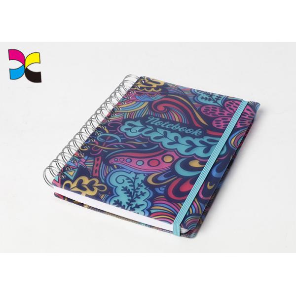 Professional Stationery Hardcover PU Spiral Notebook Printing With Elastic Band