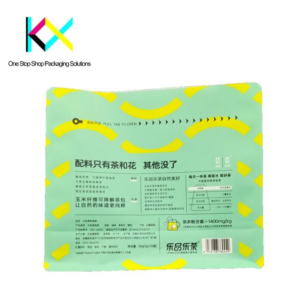 Customizable Spot UV  Eco Friendly Tea Bag Packaging Use Side Zipper
