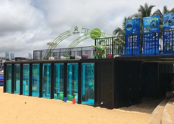 Steel Frame Building Cheap Outdoor Glass Wall Shipping Container Swimming Pool