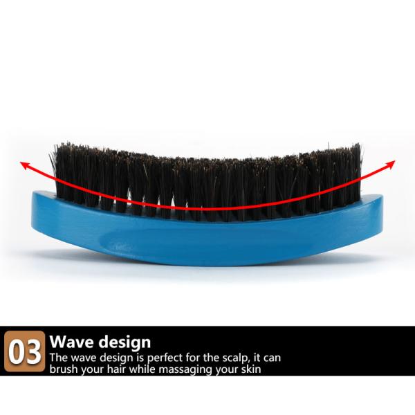 Abeis Синяя волна щетка Мягкая средняя свинья щетка Для волос Борода Усы Уборка