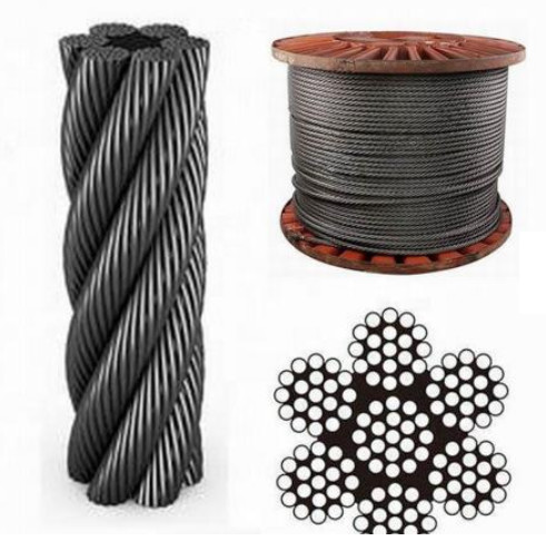 回転式訓練1570Mpa 60mmの6x19S鋼線ロープ