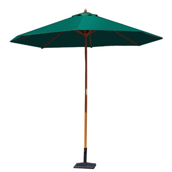 All in 1 Waterproof Polyester Fabric Leisure Straight Big Wooden Umbrella for Full Season Outdoor