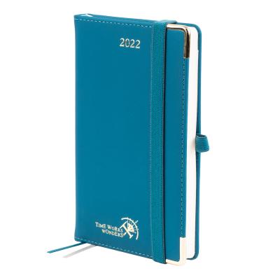 6,75'' X 4'' Planejador de viagem semanal 2023 Pacific Green Capa de couro PU