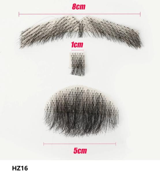 100% Human Hair Handmade Fake Mustache Beard for Entertainment/Drama/Life