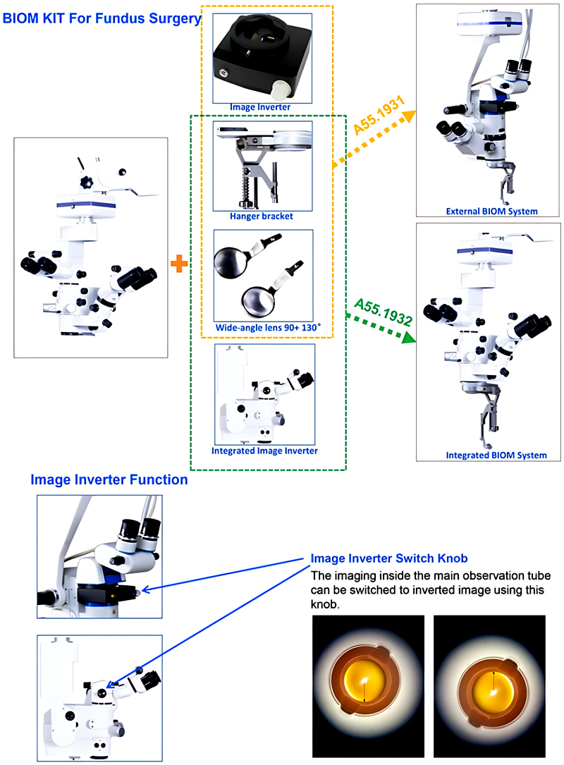 Dual Head A41.1935 Ophthalmology Operating Microscope Motor Zoom 4.5x~27.3x 14 Function Foot Switch 4'' Touch Screen