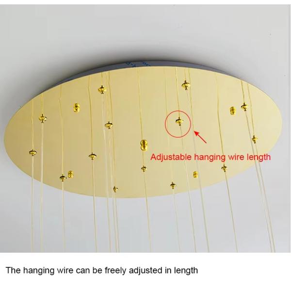 Éclairage suspendu en acrylique doré Dimmable Éclairage suspendu cristallin