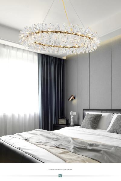 Modern LED Luxury Crystal Chandelier Rings Flower Crystal Chandelier(WH-NC-82）