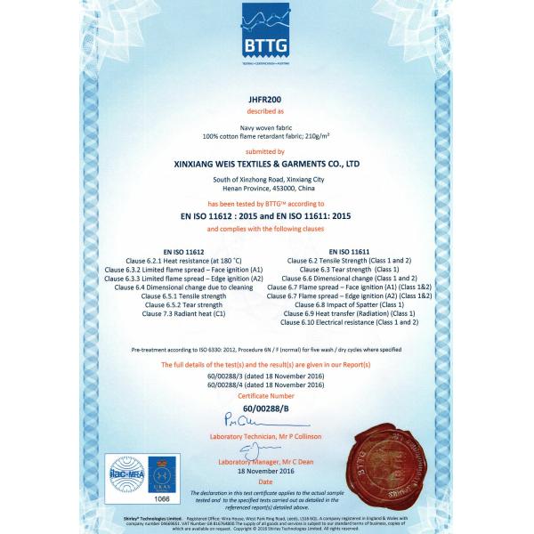 Xinxiang Weis Textiles&Garments Co.Ltd