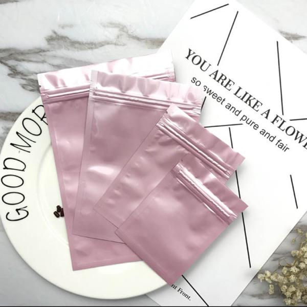 Pink Color Printed Heat Seal Reusable Zipper Small Plastic Bags With Euro Hole for Makeup Tools Packaging