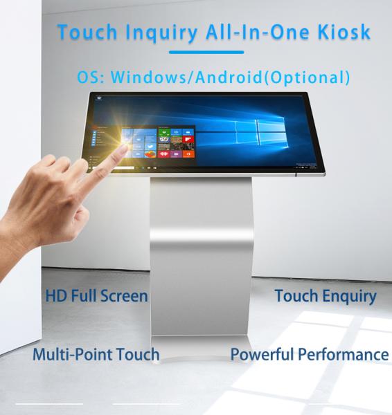 43 Horizontal Touch Screen Kiosk Landscape Interactive Digital Signage Android Windows Information Query Monitor OEM