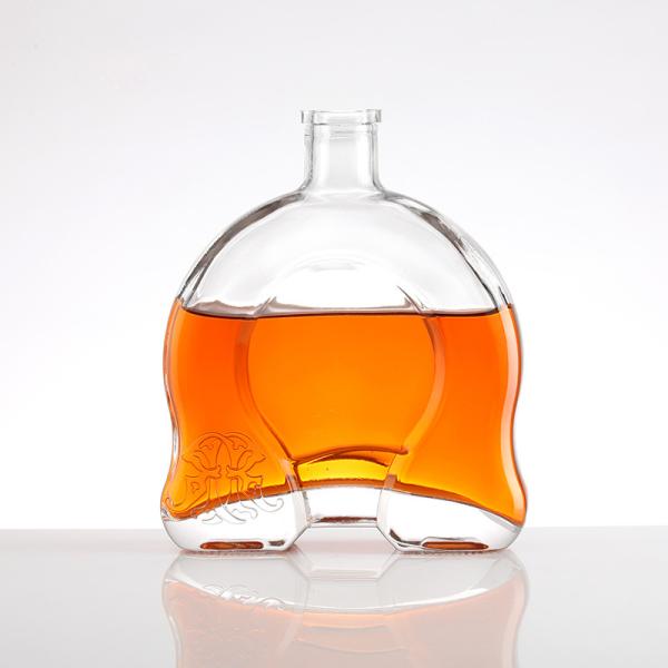 Hot Stamping Surface Handling 375/500/750/1000ml Luxury Square Whisky Gin Glass Bottles