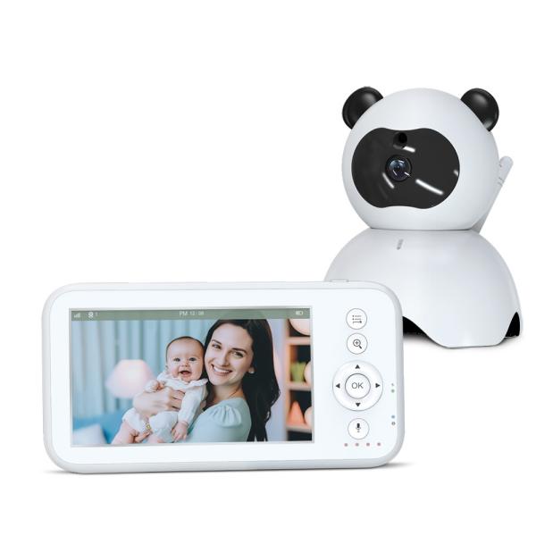 NO APP NO WiFi Infant Video Babyphone 2 Way Full HD Monitor With 360°pan Tilt Zoom Camera RF2.4GHz FHSS Technology Camera