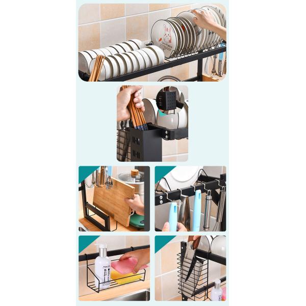 Rustproof Dishes Rack Over Sink , OEM Sink Drying Rack For Storing Kitchenware