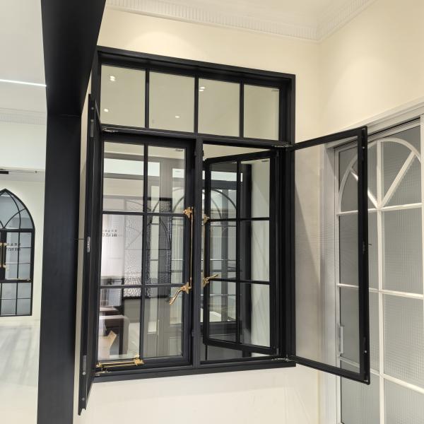 Thermal Break Dual Action Aluminum Casement Window System Custom Sizes Colors