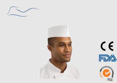 Pure White Disposable Head Cap For Fast Food Service Round Top Style
