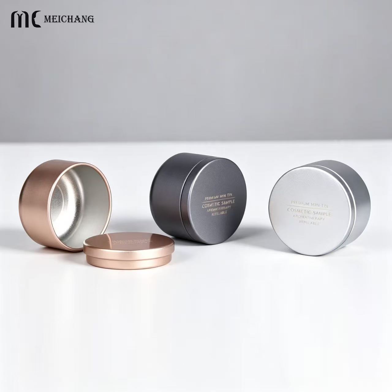 5-15g Refillable Aluminum Tin Jar with Screw-Top Lid for solid balm and skincare packaging(MC-807）