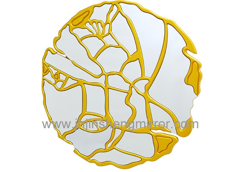 Luxury Line Frame Wall Mirror with Silver Glass and Precise CNC Cutting Geometric Design