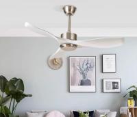 Ventilador de techo con luz LED de 3 aspas para fábrica mayorista con control remoto, diseño impermeable para exteriores para hoteles, económico