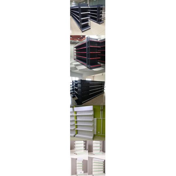 Movable Supermarket Gondola Shelving Heavy Duty Style with Durable Powder Coated Finish