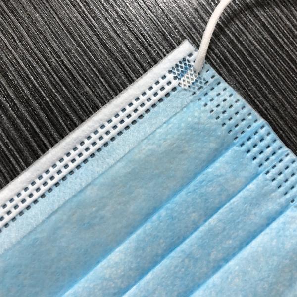 3 ply Nonwoven Blue white Medical Surgical Face Mask For Bacteria prevention