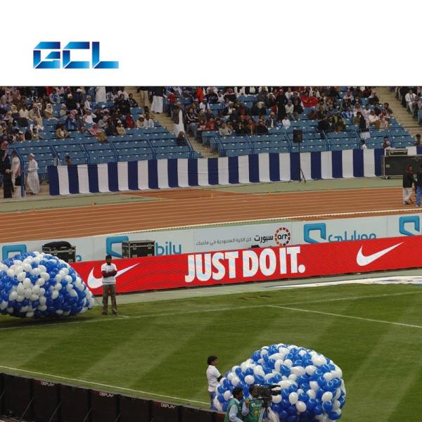 Perímetro do estádio gigante tela LED à prova d'água placa de exibição LED exterior para vídeo a cores completas